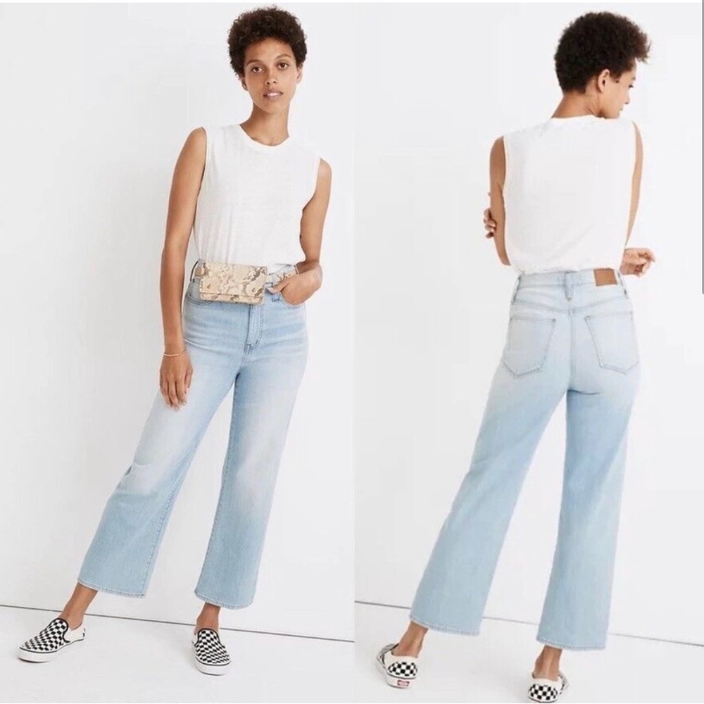 Madewell Women's Slim Wide-Leg Jeans in Eastwick Wash An325 Size 29